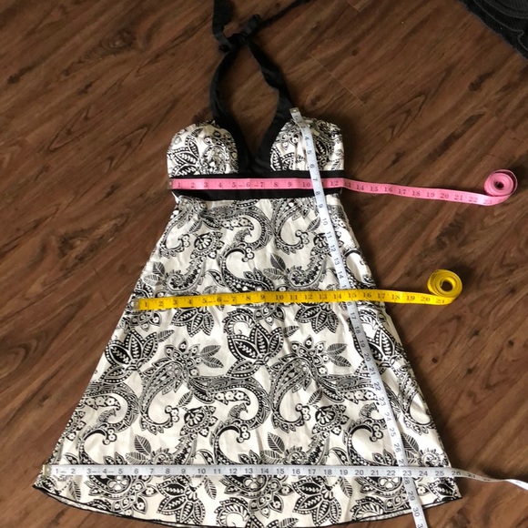 Speechless A-Line Halter Sundress Black White Print Cotton Spandex Blend Size 1 - Picture 9 of 9